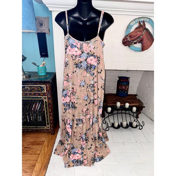 AUGUSTE AUSTRALIA FLORAL RUFFLE MAXI SLIPDRESS 6 - Picture 7 of 10